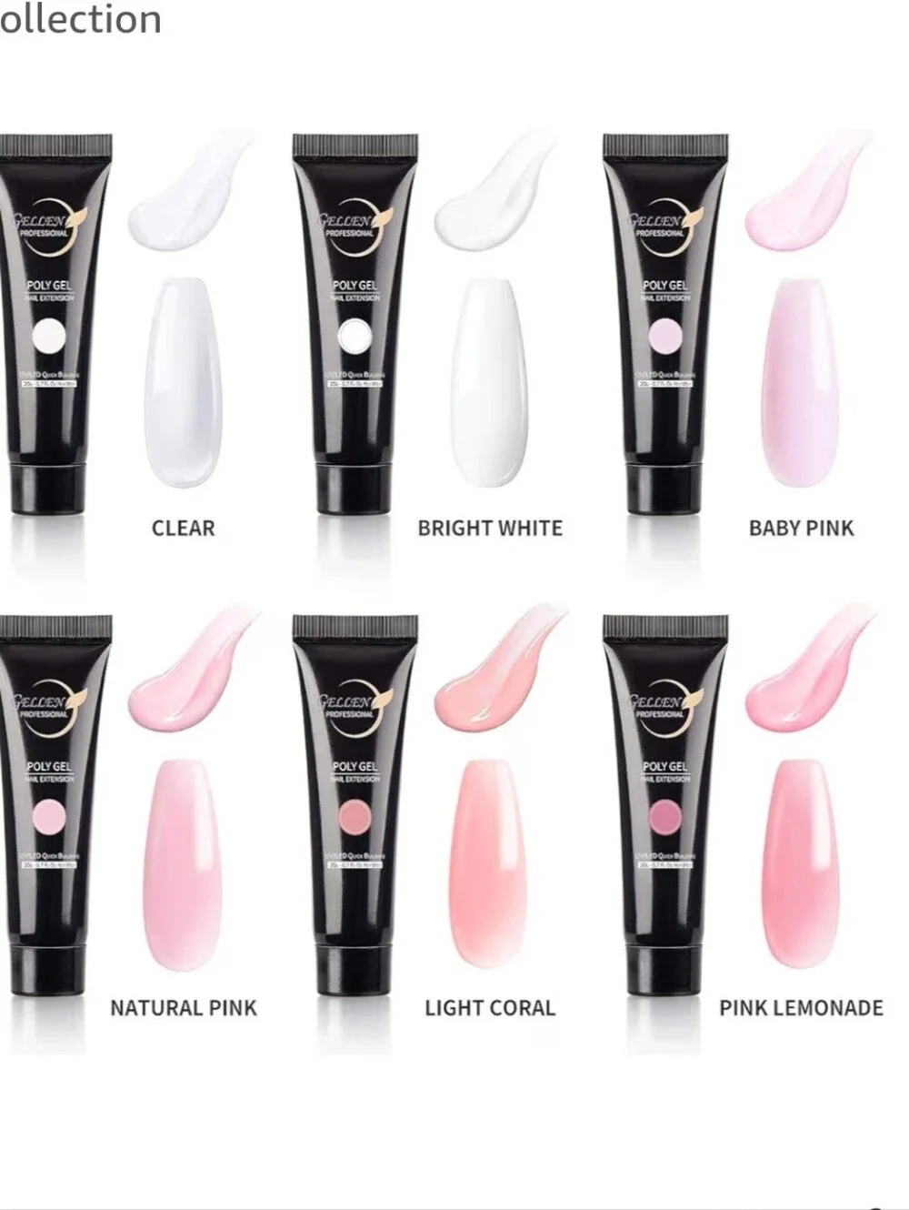 GELLEN | Poly Nail Gel Kit - 6 Colors Pinks Collection